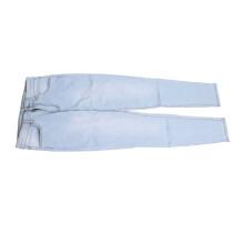 Light Blue High Waist Pants L Cotton Pockets Slim