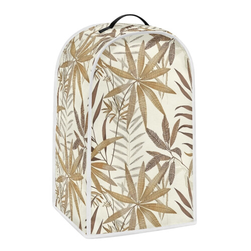 Horse Chestnut Leaf Pattern Coffee Machine Dust Cover 1Pcs Protective Case Polyester AntiSlip for Kitchen Counter Hand Strap 1