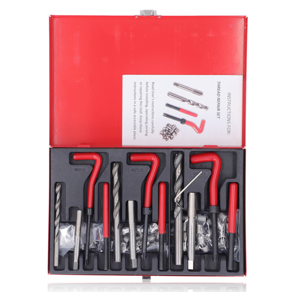 Helicoil Thread Repair Kit M6m8m10for Automotive Applications, Stainless Steel Inserts Hss Drill Bits Universal Rethreading Tools For Stripped 9489952160986