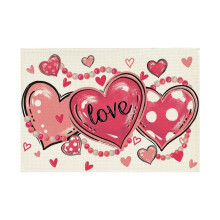 Valentine's Day Buffalo Plaid Heart Truck Placemats 12x18