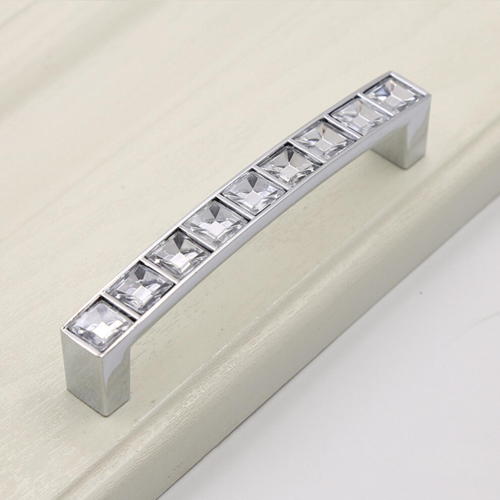 (7012 Bright Chrome-96) Crystal Drawer Handles For Dresser & Vanity 6253032944109