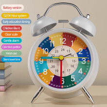 Kinderwecker unter 5 : Analog, ohne Ticken, mit bunten Zahlen und Nachtlicht, Quarzuhr fürs Kinderzimmer
