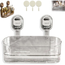 Boîte de rangement à ventouses pour salle de bain, robuste, 1 pièce