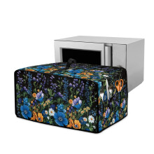 Stain-Resistant Toaster Oven Cover, 18.5"x14.5"x9", Floral Black Dust Cover with Side Pocket – Compatible with Most Small Toaster Ovens