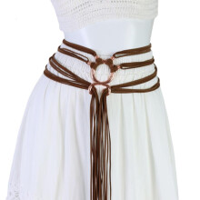 Adjustable Crossing Waist Strap For Lady Women Soft Faux Long Rope Belt