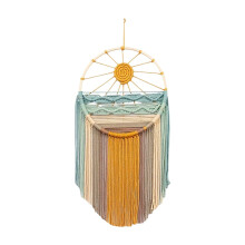 Bohemian Woven Wall Tapestry, Handmade Macrame Art Hanging for Living Room or Bedroom Decor (Nature-Inspired Design)