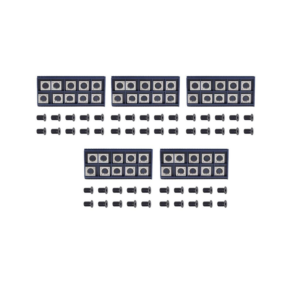 50Pcs 14Mm Square Straight Carbide Cutter Insert With 50Pcs M610mm Screws For Wood Working Spiral 6031762688315