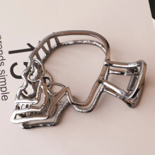 (Silver) Skull Metal Hair Clip, Strong Hold for Thick/Thin Hair