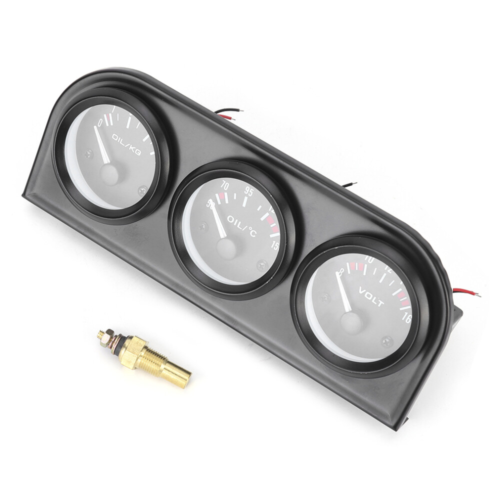 Illuminating Device Triple Gauge Cluster Volt Meter Water Temperature Gauge Multi Function Kit For Car Dashboard Higher Accuracy Driving Safety 9489952165417