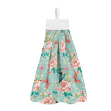 Butterfly Floral Dish Towels for Kitchen with Snap Button – Dual-Purpose, Absorbent, Soft Hand & Bath Towel, Compatible with Kitchen Decor