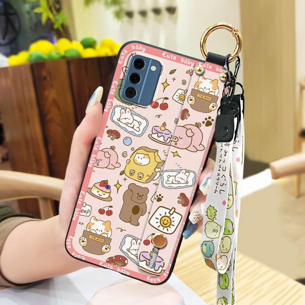 Nokia C300 4G Phone Case With Wristband, Cartoon Design, Shockproof, Waterproof, Dirt-Resistant, Kickstand & Ring Lanyard 9482726272724