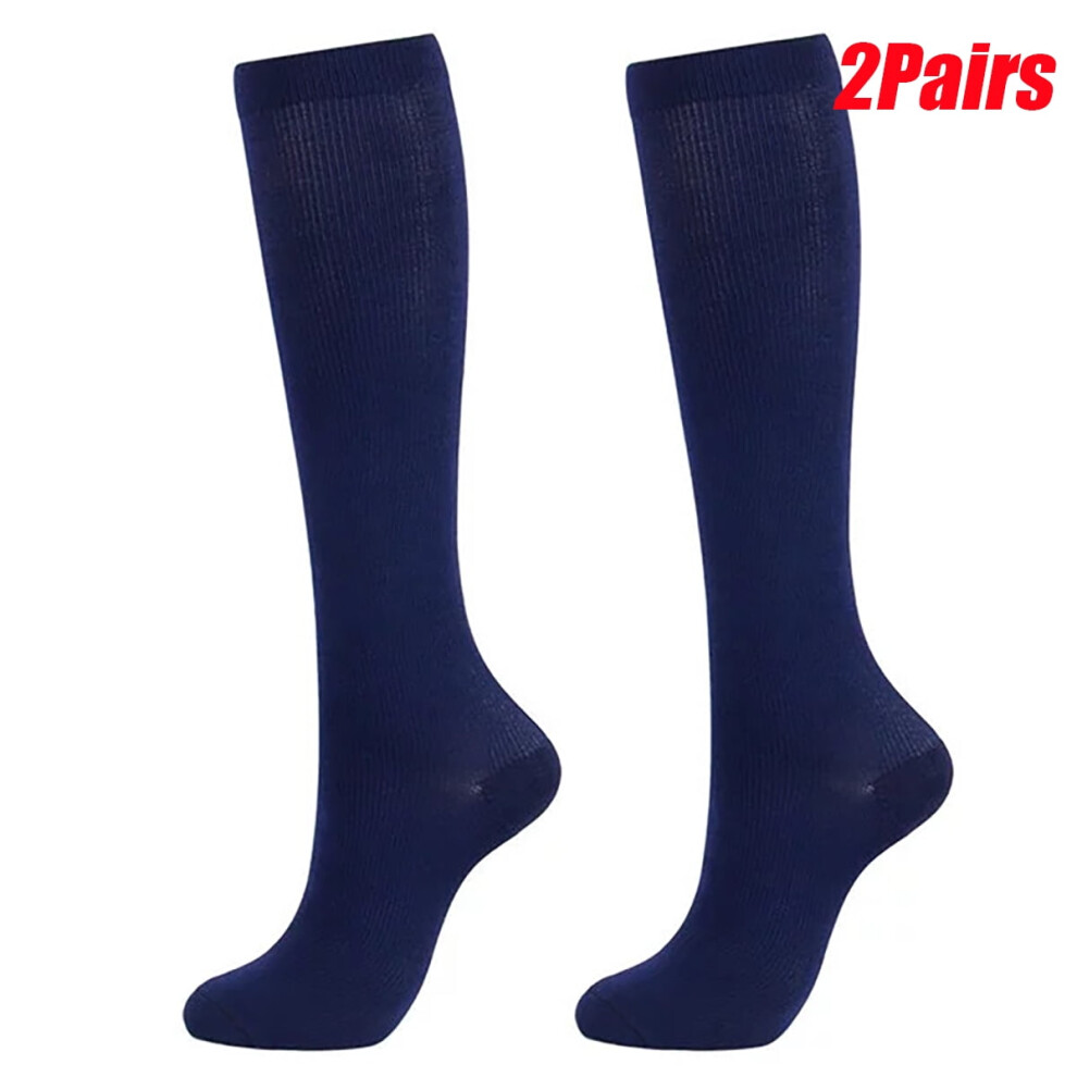 2Pairs Compression Socks for Women and Men Circulation for Nursing,Running,Travel Knee High Socks