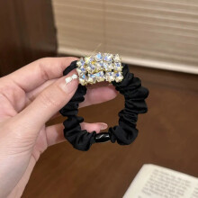 (White) Rhinestone Hair Tie, Black Square Hairband, Birthday Gift