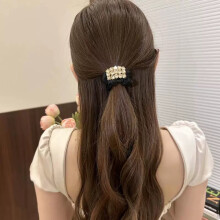 (Champagne) Rhinestone Hair Tie, Black Square Hairband, Birthday Gift