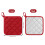 Square Potholder,Red Cotton Kitchen Baking Pot Holder,6Count 1