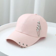 Unisex Baseballkappen mit Ringkette, Sommer-Metallic-K-Pop-Hip-Hop-Hut, Trucker-Cap