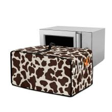 Brown Cow Print Toaster Oven Cover – Linen-Look Polyester, Stain-Resistant, Medium (20.5" x 16.5" x 10")