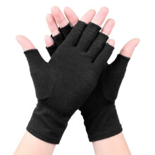 Guantes de compresión para hombres y mujeres, guantes de fitness sin dedos para escribir, uso diario, ajuste con dedos descubiertos para ambas manos.