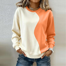 Damessweatshirt met kleurblokken, ronde hals, raglanmouwen, losse pasvorm, casual en trendy.