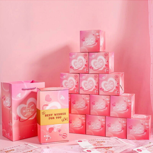 Pop-Up Überraschungsgeschenkbox – Rote Faltbox mit Konfetti (1