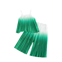 Girls 2-Piece Outfit Set Green Ombre Camisole Top and Wide