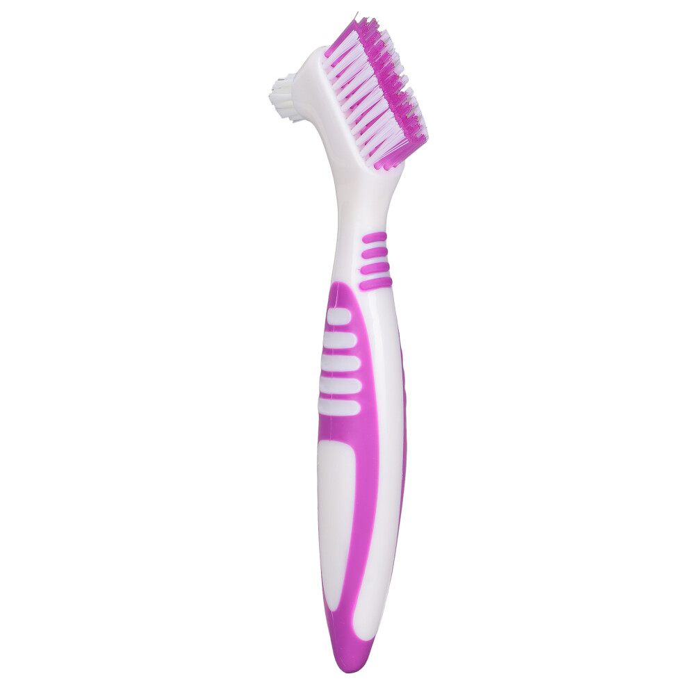 Premium Hygiene Denture Brush, Double Sided Bristles Denture Toothbrushes Ergonomic Handle High Quality Material Rubber Grip For Superior Oral Care