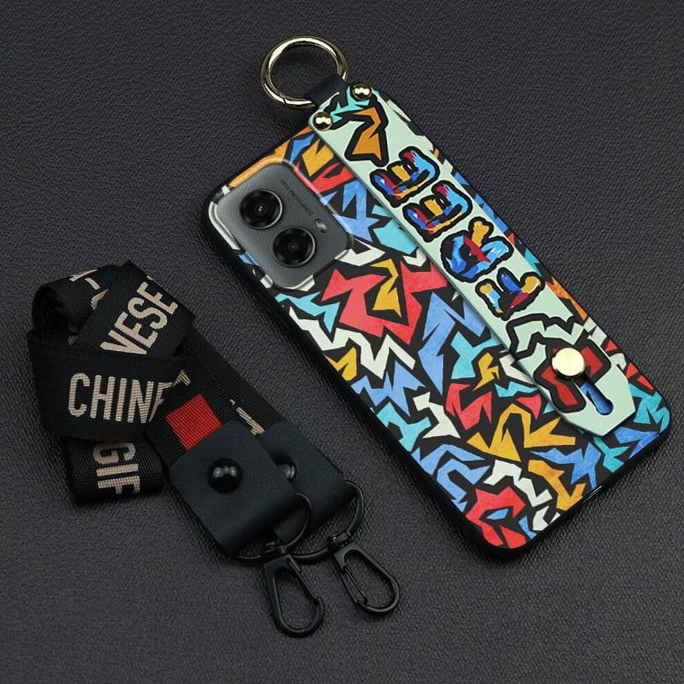 Moto G 5G 2024 Phone Case Â Shockproof, Lanyard & Kickstand, Graffiti Design, Dirt-Resistant, Wrist Strap 9482726274735