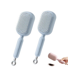 Retractable massage comb, one-pull cleaning and anti-static comb, styling tool suitable for all hair types, massage comb with retractable bristles.