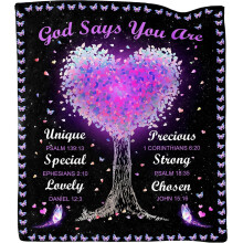 Christliche Geschenkdecke für Frauen – Bibelvers-Glaubensdecke (127 x 152 cm), inspirierendes religiöses und spirituelles Geburtstagsgeschenk,