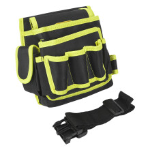 Adjustable Tool Pouch For Professionals, Multi Pocket Wear Resistant Canvas Belt Bag For Electricians Technicians Hands Free Outdoor Work Assistant