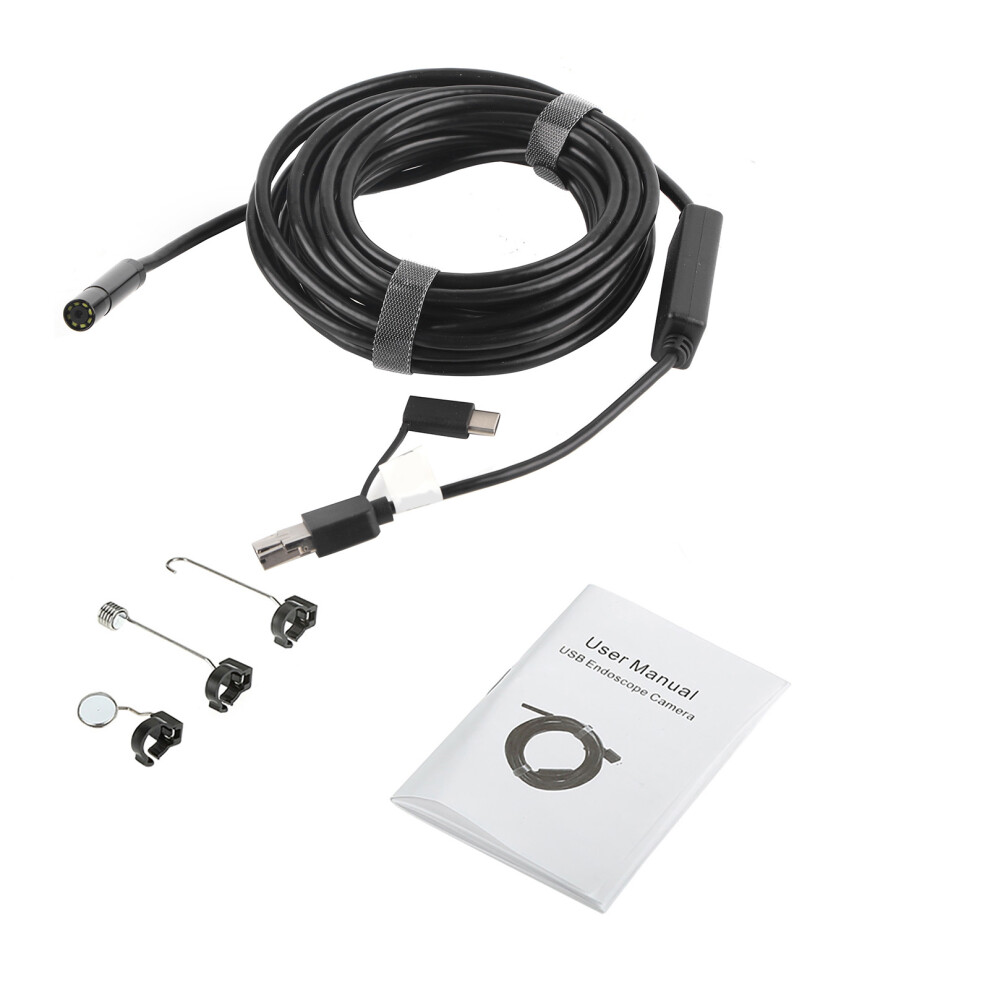Snake Inspection Camera With Hd Endoscope With Bright Adjustable Ing, 16.5Ft Semi-Rigid Cable Ip67waterproof Probe For Easy Connection Light 9448483751254