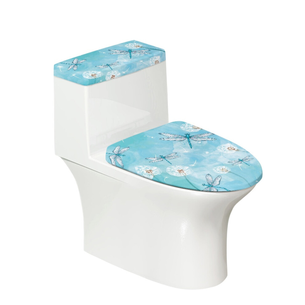 Dragonfly Dandelion Polyester Toilet Lid Cover Set 17X21 9336866228311