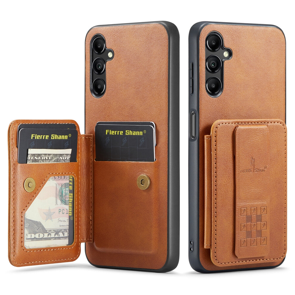 Samsung Galaxy A16 5G Wallet Case With Rfid Blocking, Card Holder, Kickstand, Wristband & Shockproof Protection Â Brown 9464372669264