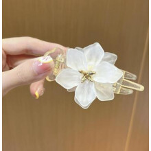 (White petals) Strong Hold Sunflower Hair Clips for All Hair Types