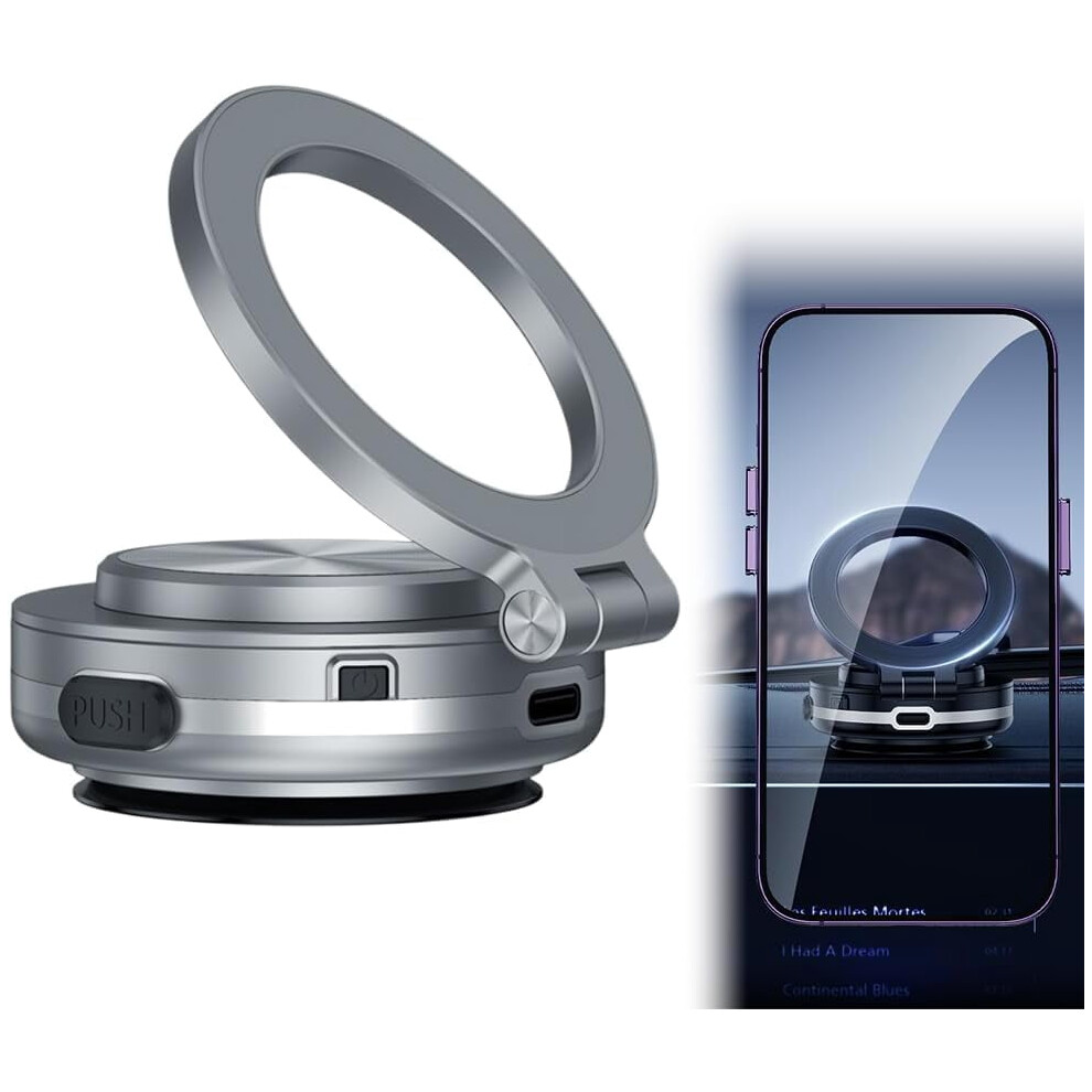 Electric Vacuum Magnetic Car Phone Mount, 360 Rotation, Suction Cup Holder Â Compatible With Iphone & Android 9464372671649