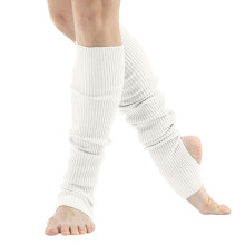 Women's Ribbed Leg Warmers for Dance Yoga and Sports Open Toe Heel Retro Eighties Style Warm Socks