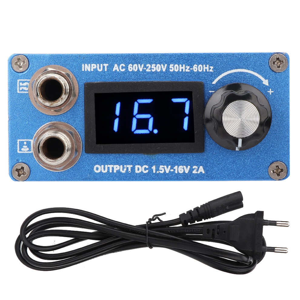 Voltage Meter Tattoo Power Supply Dual Digital LCD Display Programmable Preset Function Machine Memory Modes With Foot Pedal And Clip Cords