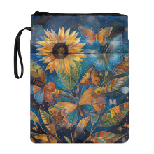 Butterfly Swarm Zipper Bag – Reusable Polyester Bible Case with Handle, Pocket Storage, Compatible with Standard Bibles