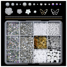 (8) Pearl Nail Art Set with Bowknot DIY Decorations