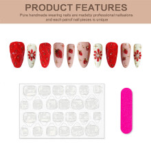 (M) Strawberry Printed Fake Nails for Women