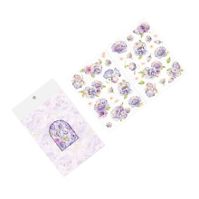 2 Sheets Purple Flower Decals PET Waterproof