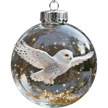 Nature's Birds Crystal Glass Hummingbird Ornament – Clear Ball Christmas Decor, Memorial Gift, Compatible with Standard Tree Hooks