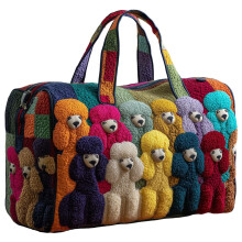 Weekender-Tasche für Damen, gesteppte Baumwoll-Duffelbag, Reisetasche mit Anhänger für Herren, Geschenk für Fitnessstudio, Reisen, Arbeit,