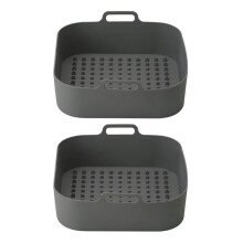 Silicone Air Fryers Basket Heat-Insulation Air Fryer Tray Fried Pizza Chicken 20x20x6cm for Home Kitchen Cooking