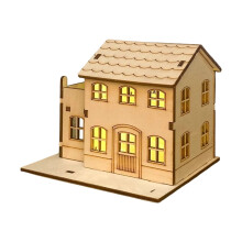 Kit de bricolage pour maison de village de Noël en bois lumineuse (1 ensemble)