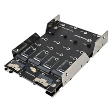 3,5 Inch SSD Harde Schijf Naar 4x PCLE Nvme M.2 Ssdx4 Adapter met 60 mm Ventilator 15-Pins LED Ondersteunt PCLE 4.0 64 Gbps