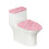 ensemble de housses de siège de toilette en tissu élastique rose 1
