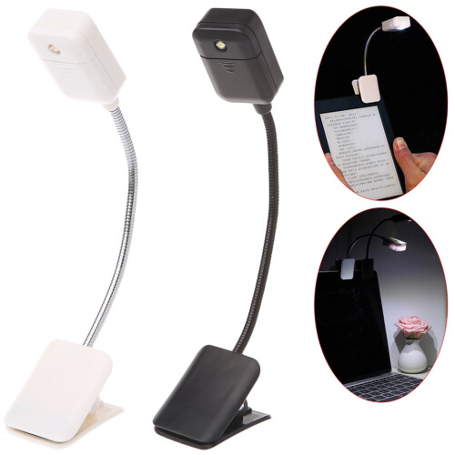 For Kindle & Notebook Reading Light LED Book Light Table Lamp Mini Flexible Clip 1
