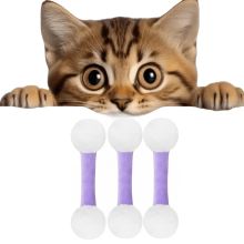 Robustes Beißspielzeug für Katzen mit Katzenminze, weiche interaktive Kicksticks für Wohnungskatzen (Lila, 3-teilig)