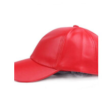 Casquette de baseball en cuir à fermeture réglable